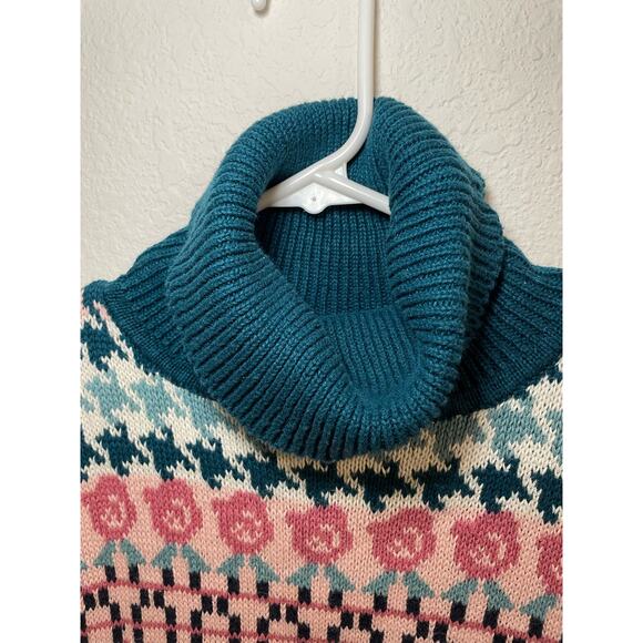 Vintage Paris Sport Club Floral Sweater Grandma Sweater comfy and cozy sz medium - Picture 3 of 4